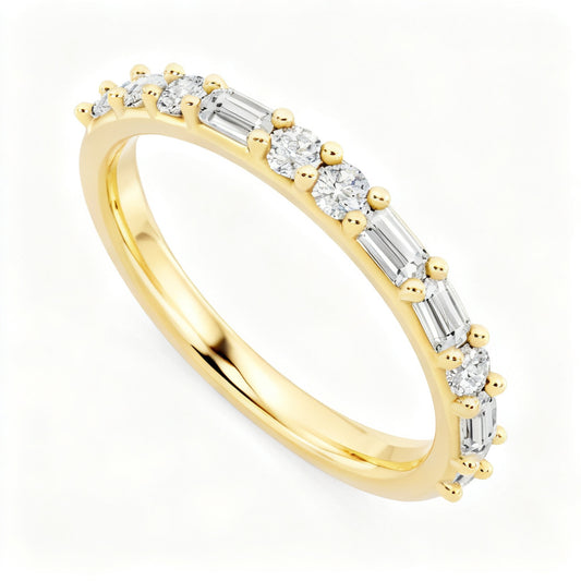 Elysian Linear Band Ring Yellow Gold 45 Degree View