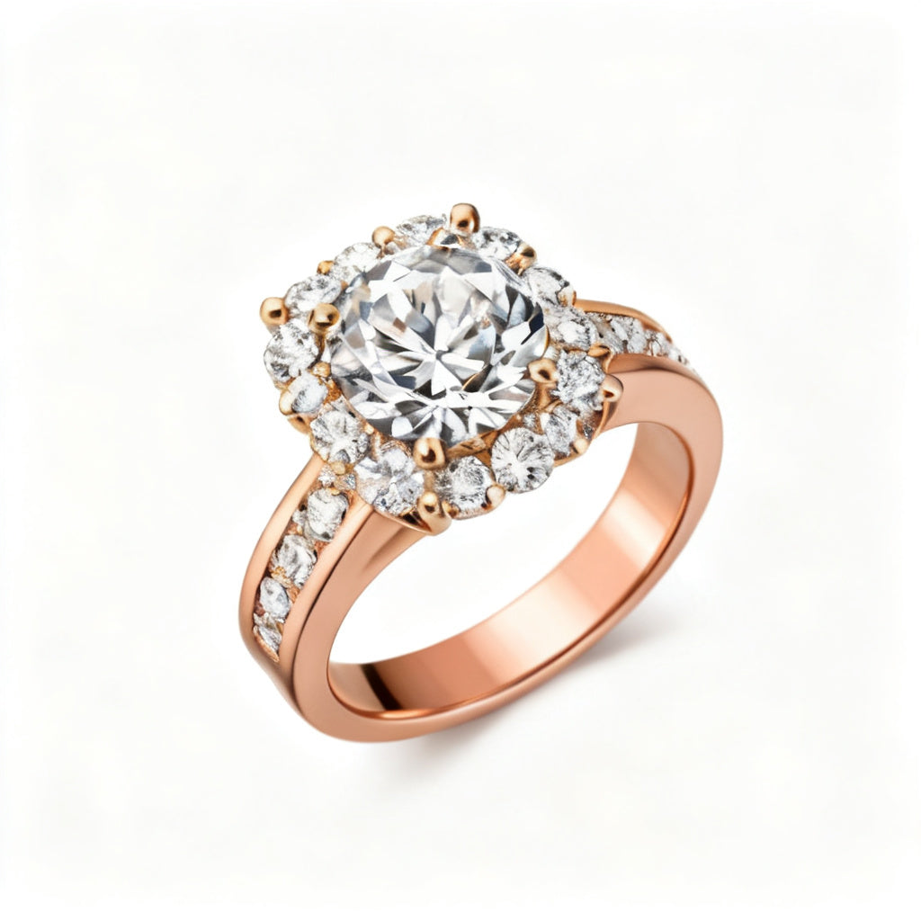 Luminous Array Band Ring Rose Gold Overhead View