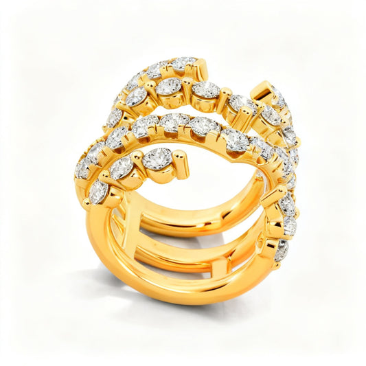 Aurelian Brilliance Band Ring Yellow Gold 45 Degree View