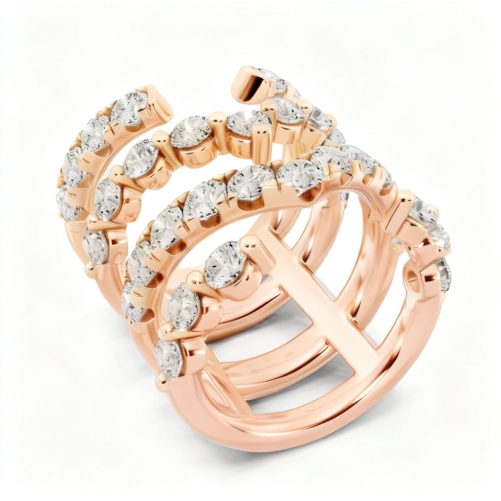 Aurelian Brilliance Band Ring Rose Gold Overhead View