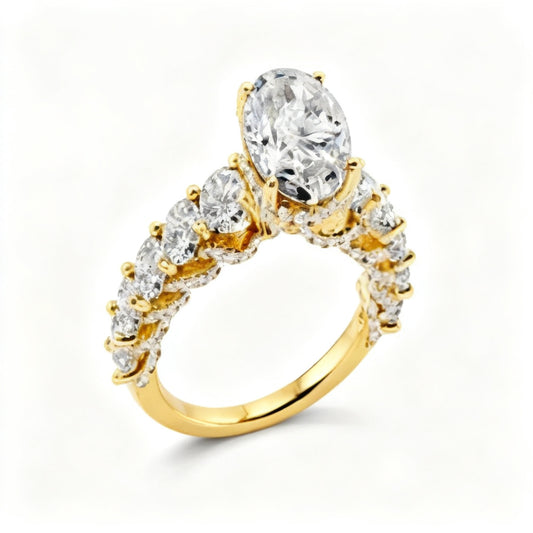 Luminous Wave Band Ring Yellow Gold 45 Degree View
