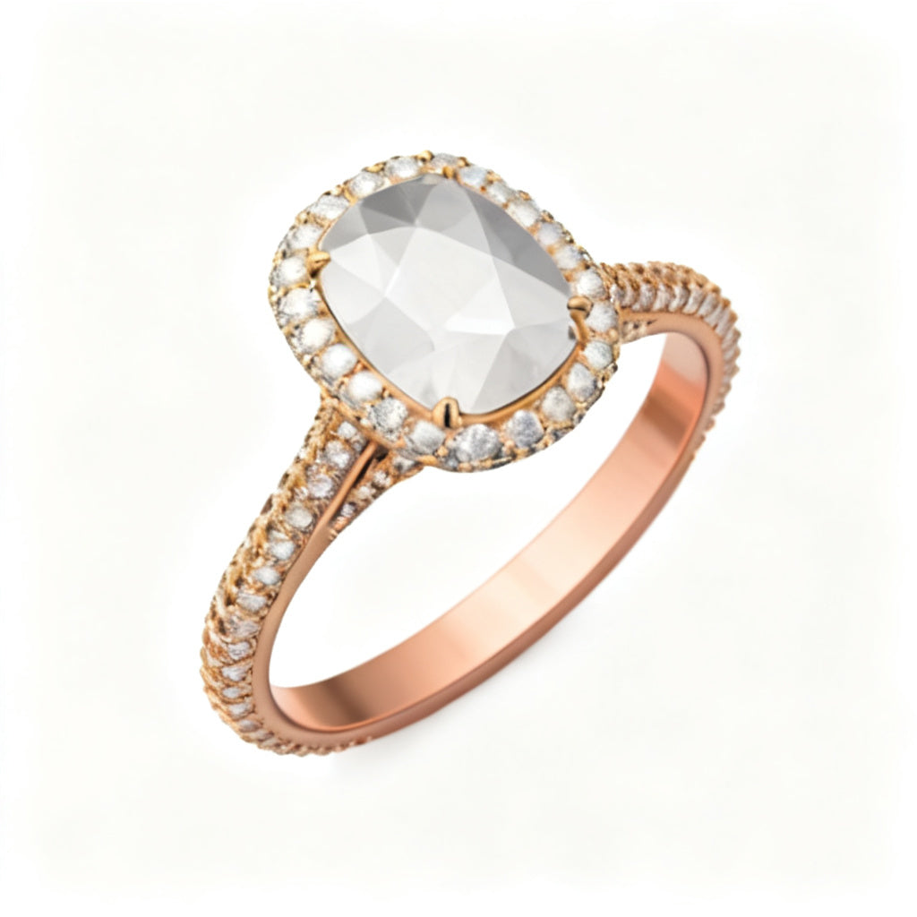 Luminous Aura Ring Rose Gold Overhead View