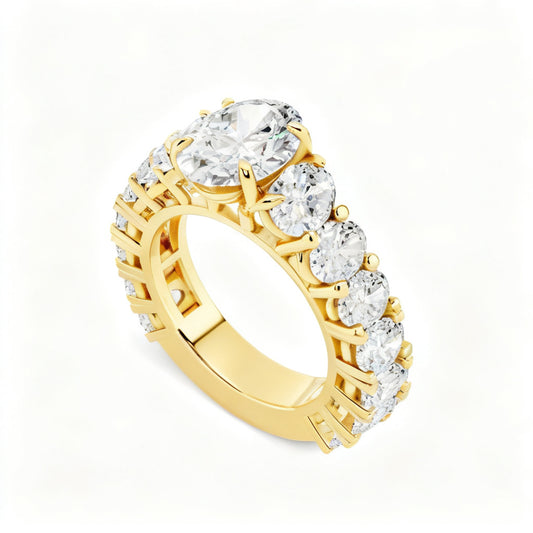 Luminous Oval Band Ring Yellow Gold 45 Degree View
