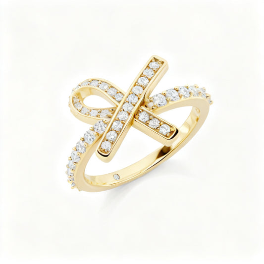 Celestial Ember Band Ring Yellow Gold 45 Degree View