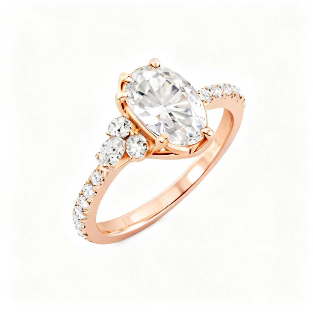 Celestial Marquise Flow Ring Rose Gold Overhead View