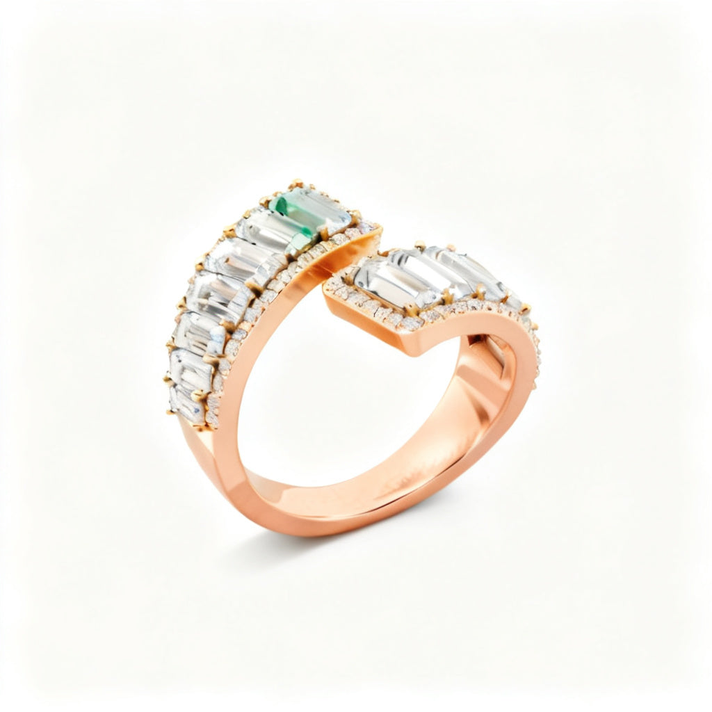 Luminous Linear Band Rose Gold Overhead View