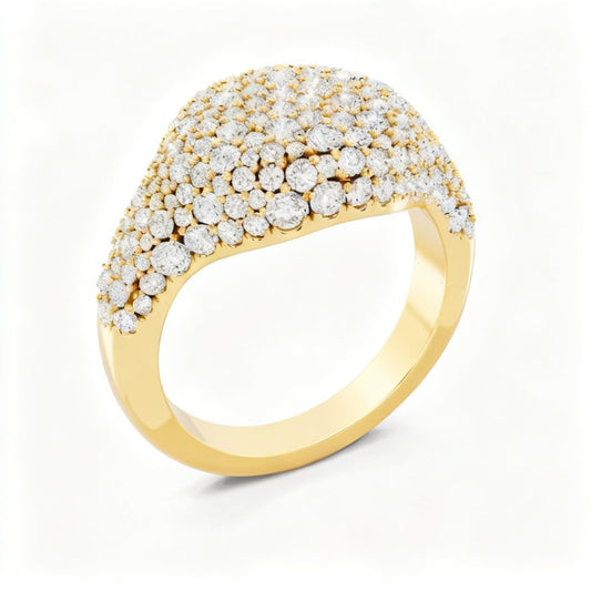 Celestial Pavé Band Yellow Gold 45 Degree View