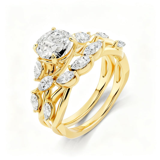 Marquise Radiance Solitaire Yellow Gold 45 Degree View