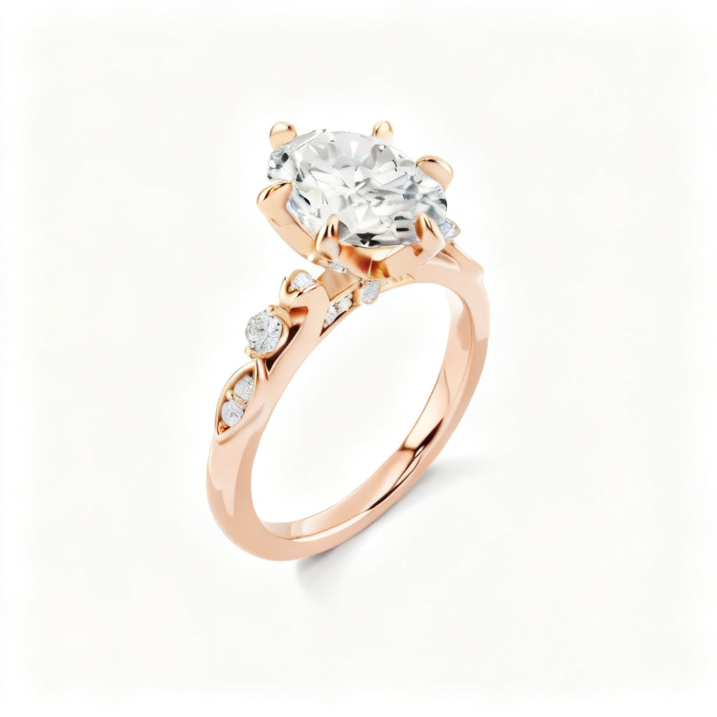 Oval Celestial Radiance Rose Gold Overhead View