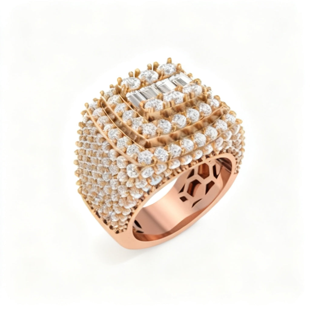 Golden Pavé Radiance Rose Gold Overhead View