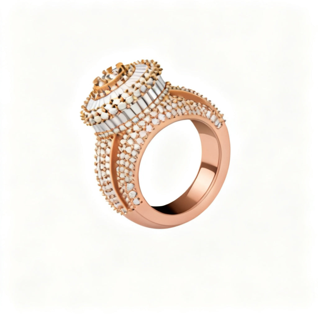 Silver Celestial Shimmer Rose Gold Overhead View