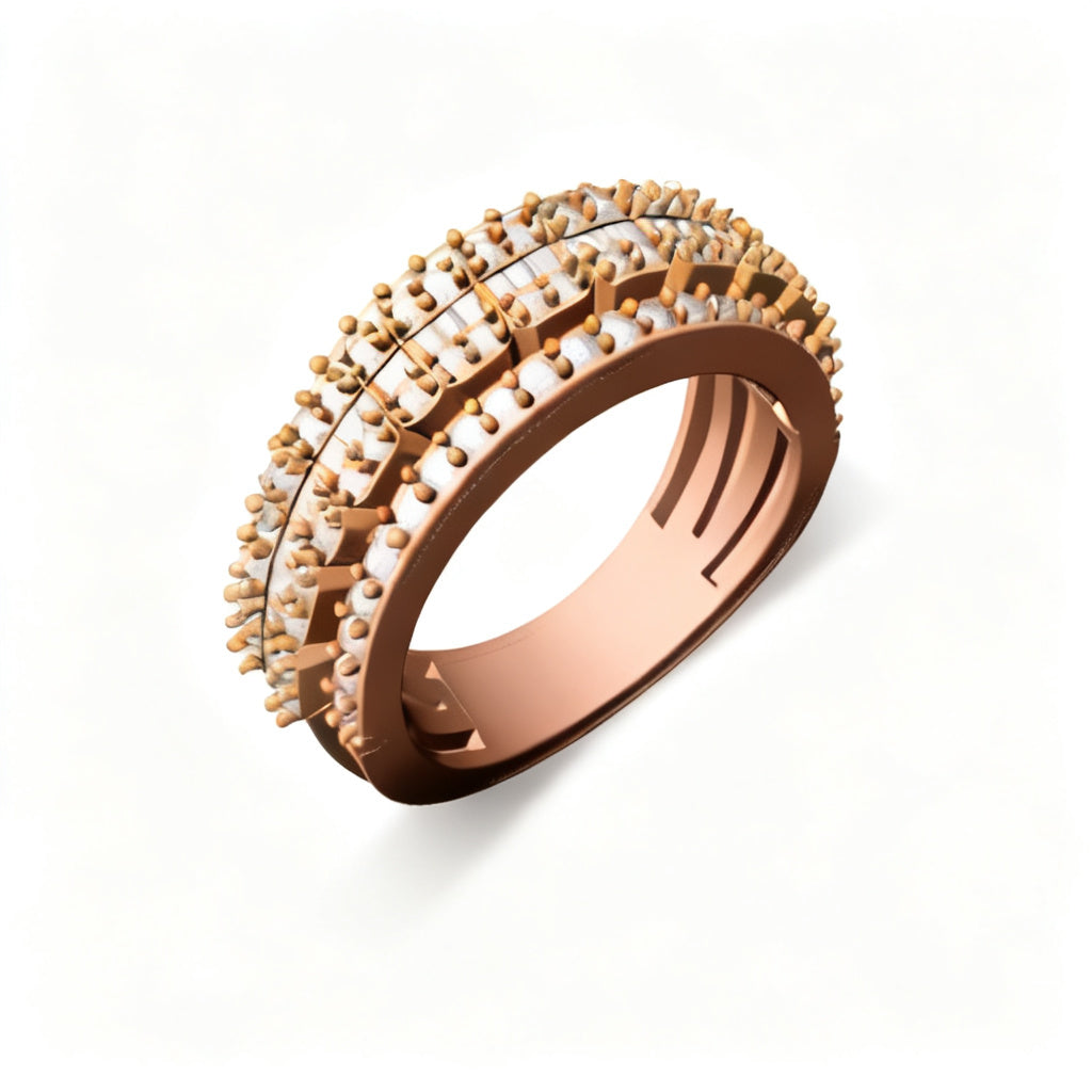 Celestial Shimmer Ring Rose Gold Overhead View
