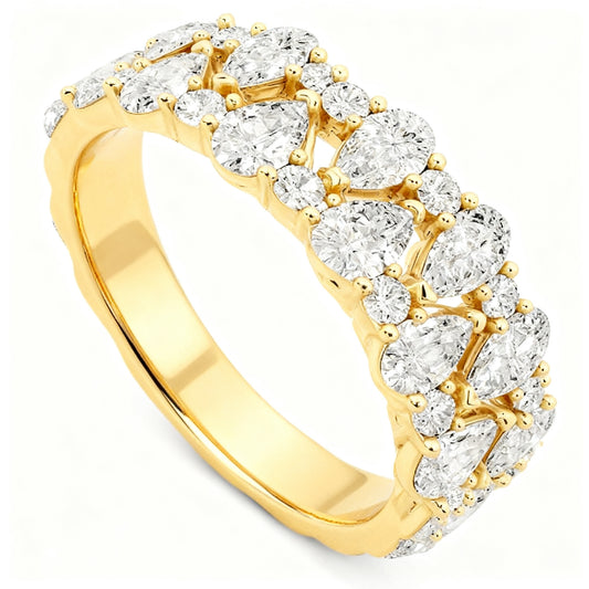 Celestial Amber Ring Yellow Gold 45 Degree View