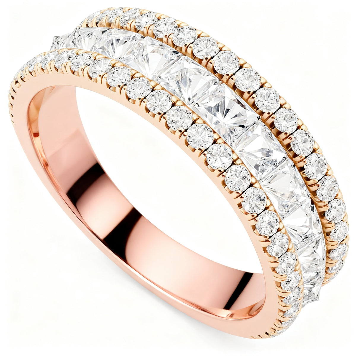 Celestial Mosaic Band Rose Gold Overhead View