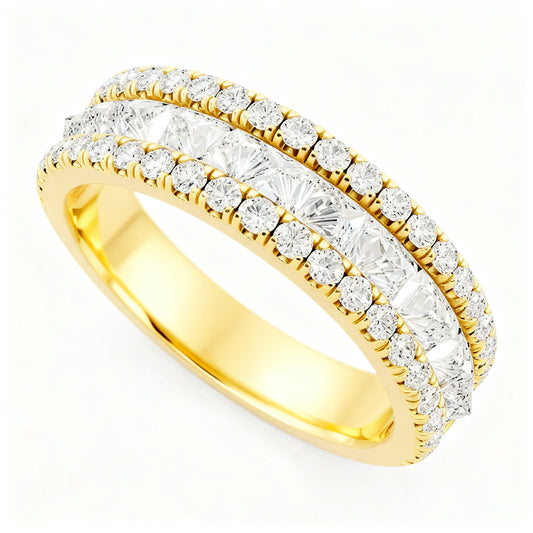 Celestial Mosaic Band Yellow Gold 45 Degree View