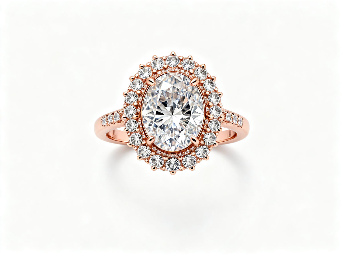 Celestial Oval Halo - Rose Gold - Top View