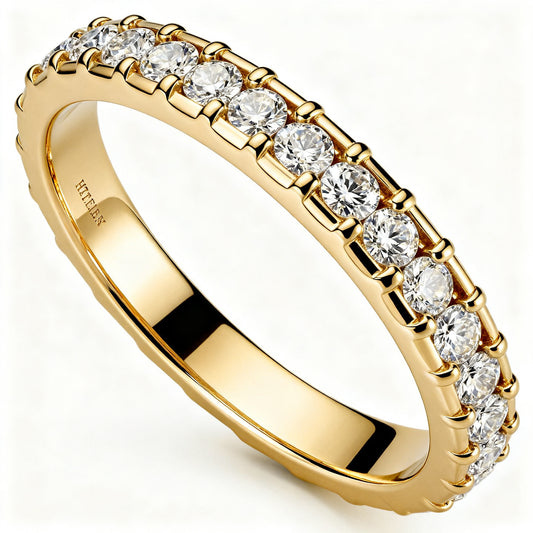 Sterling Radiance Band - Yellow Gold - 45 Degree View