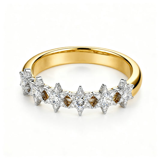 Celestial Stellar Band - Yellow Gold - 45 Degree View
