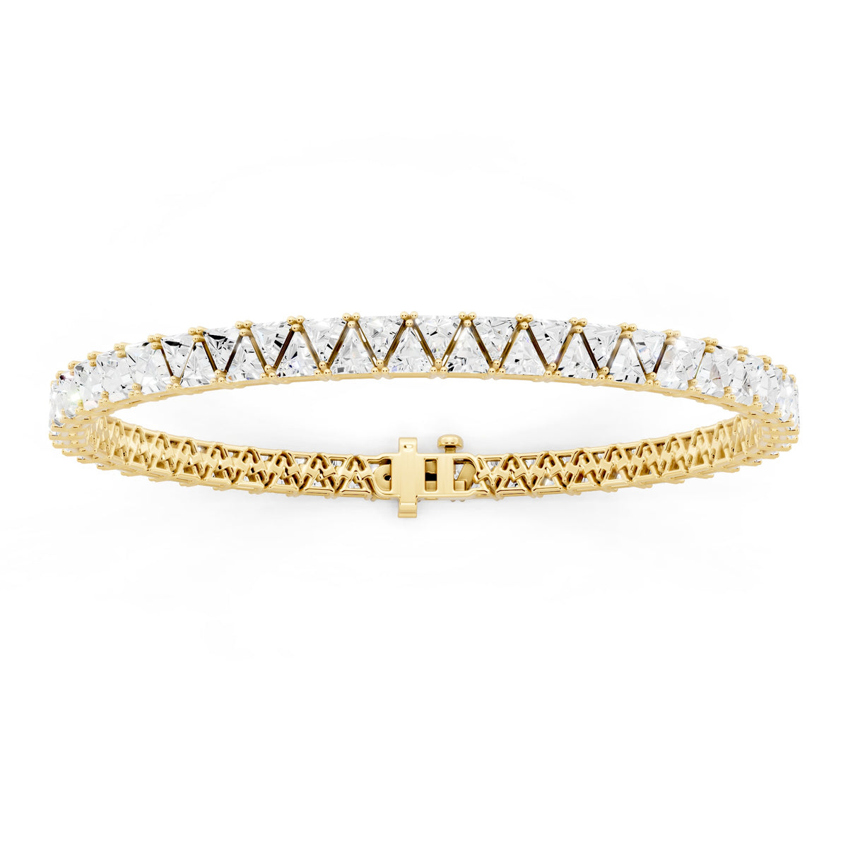Trillion Lab-Grown Diamond Tennis Bracelet - 14KT Gold