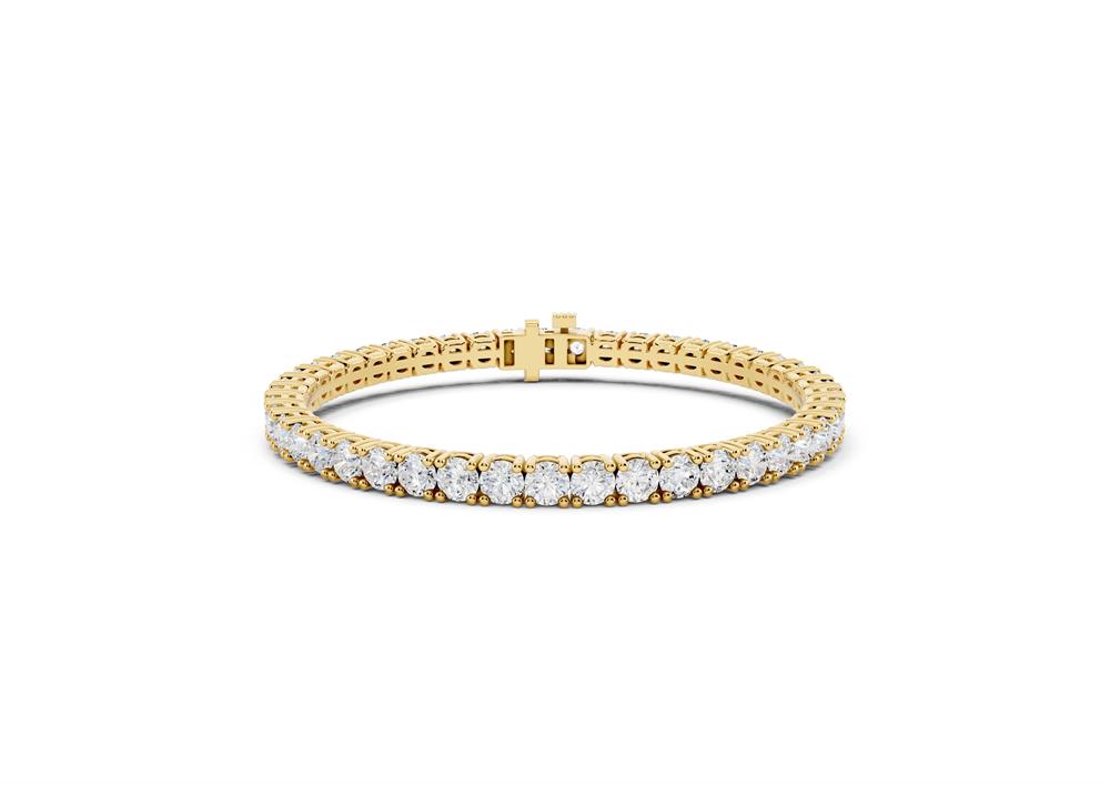 Round Lab-Grown Diamond Tennis Bracelet - 14KT Gold