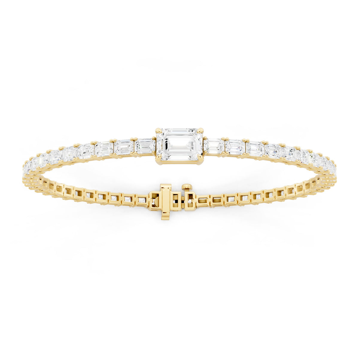 Emerald Lab-Grown Diamond Bracelet - 14KT Gold