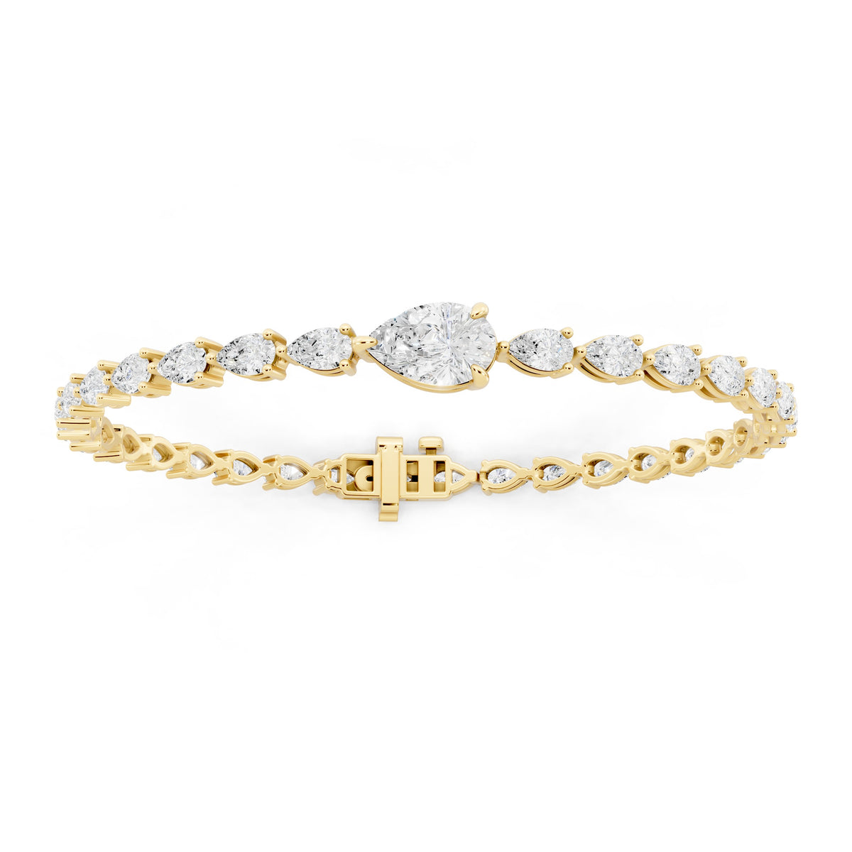 Pear Lab-Grown Diamond Bracelet - 14KT Gold