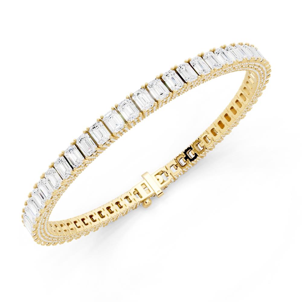 Emerald & Pavé Lab-Grown Diamond Bracelet - 14KT Gold