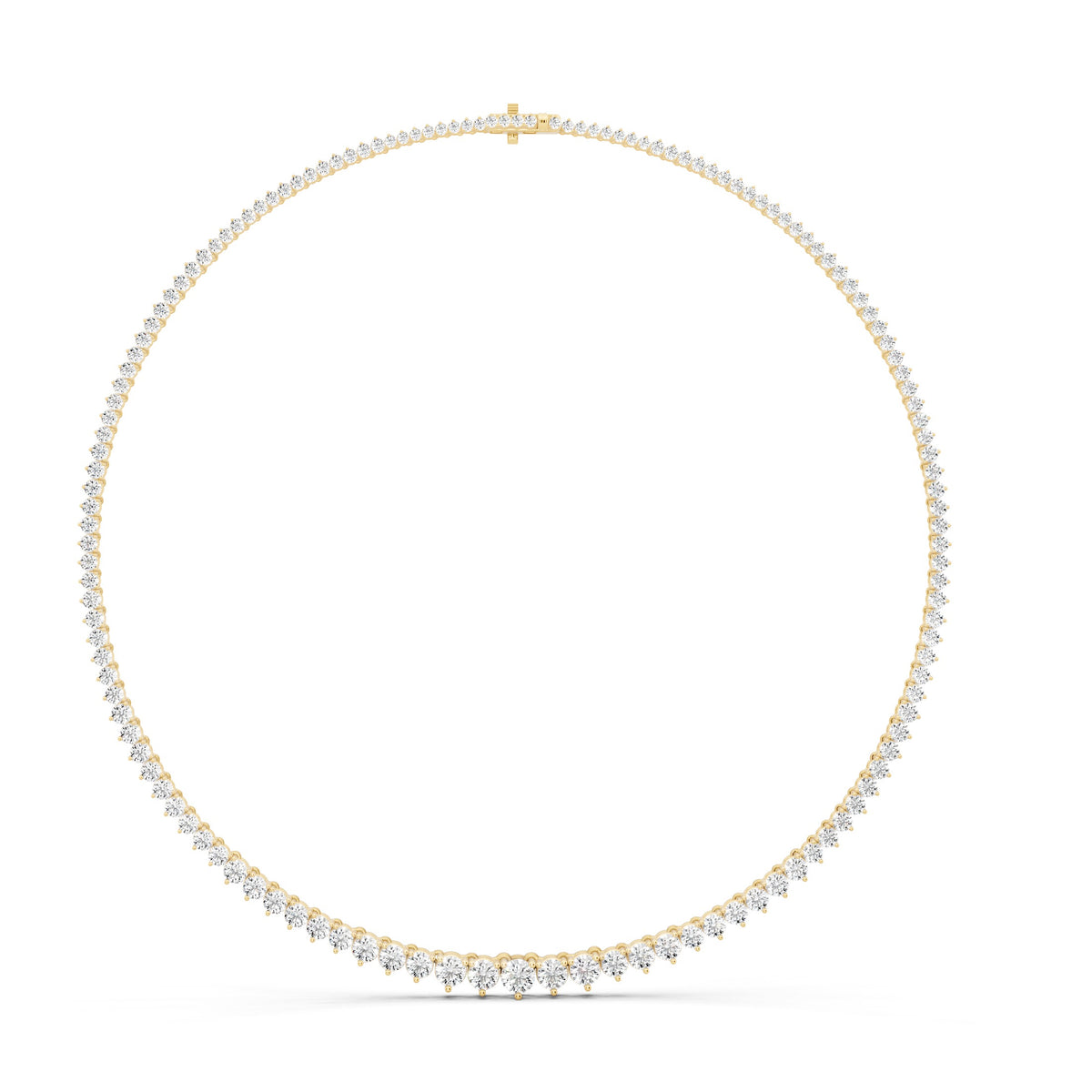 Classic Natural Diamond Necklace - 14KT Gold