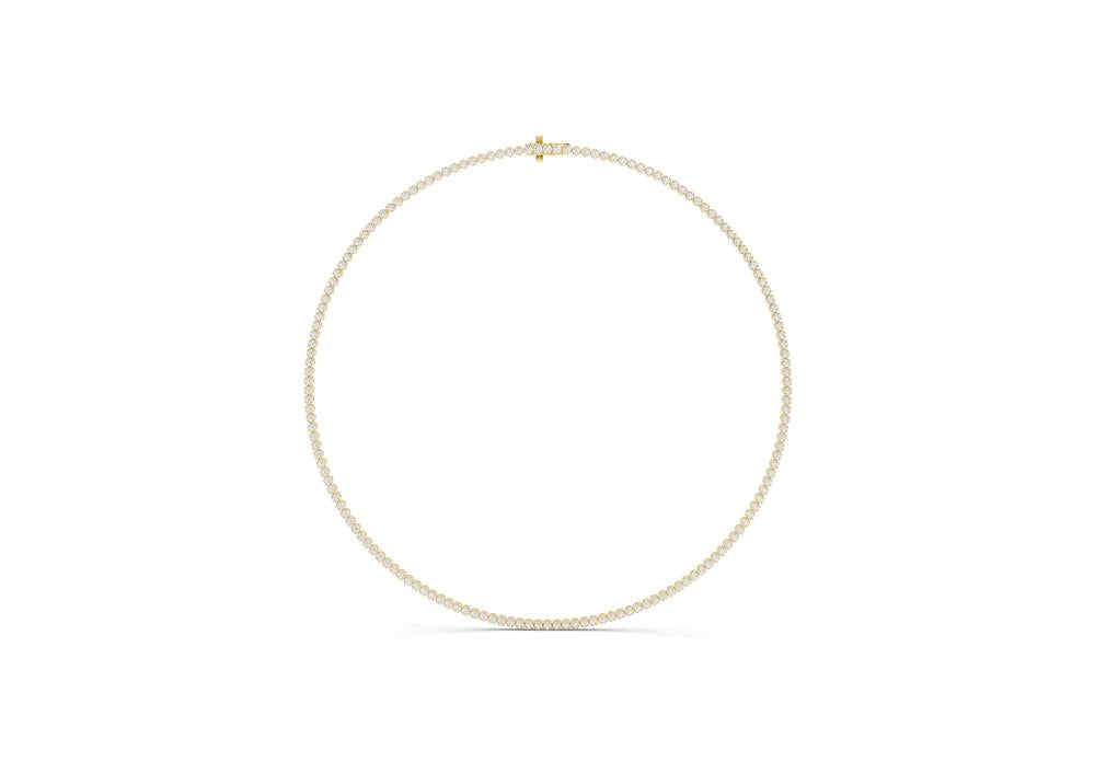 Classic Round Diamond Necklace - 14KT Gold