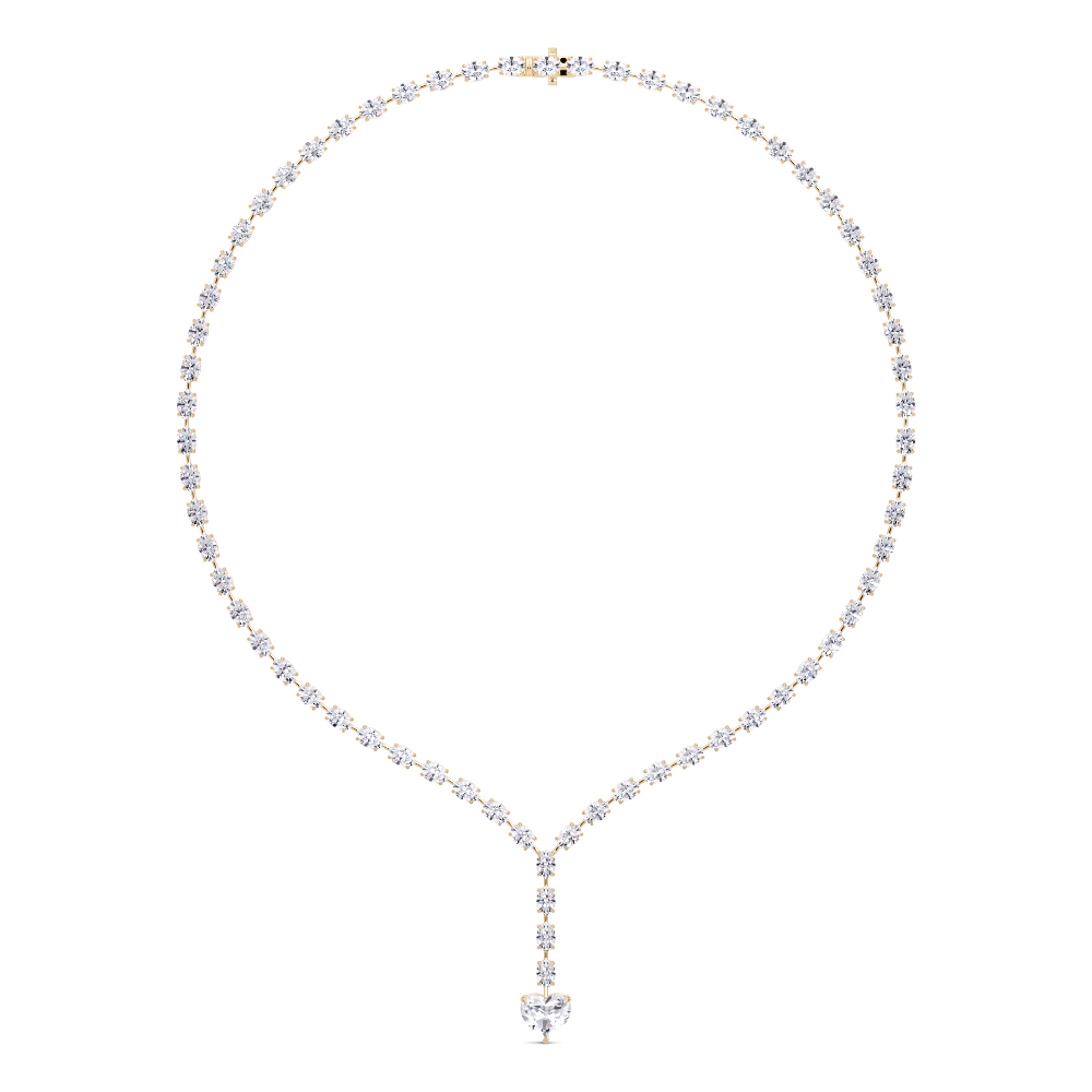 Romantic Heart Diamond Necklace - 14KT Gold