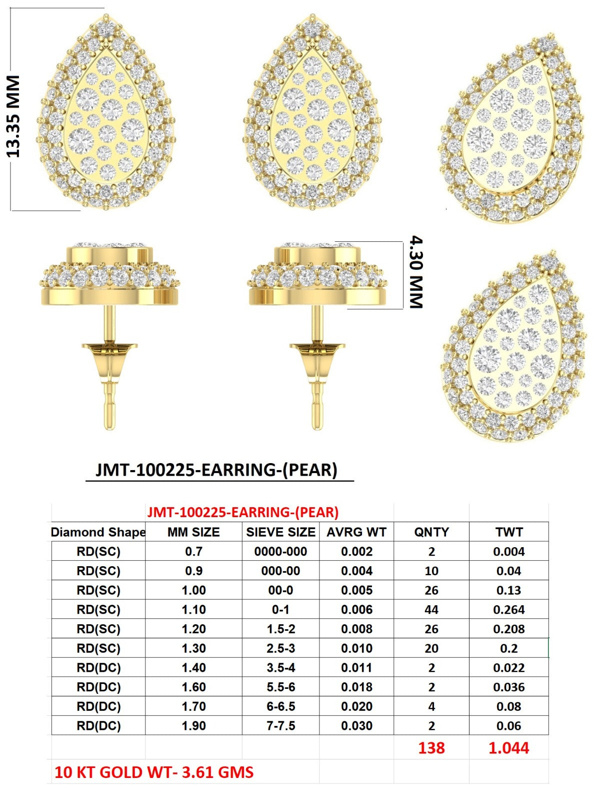 White Moissanite Silver Luxe Back Earrings - 925 Sterling Silver