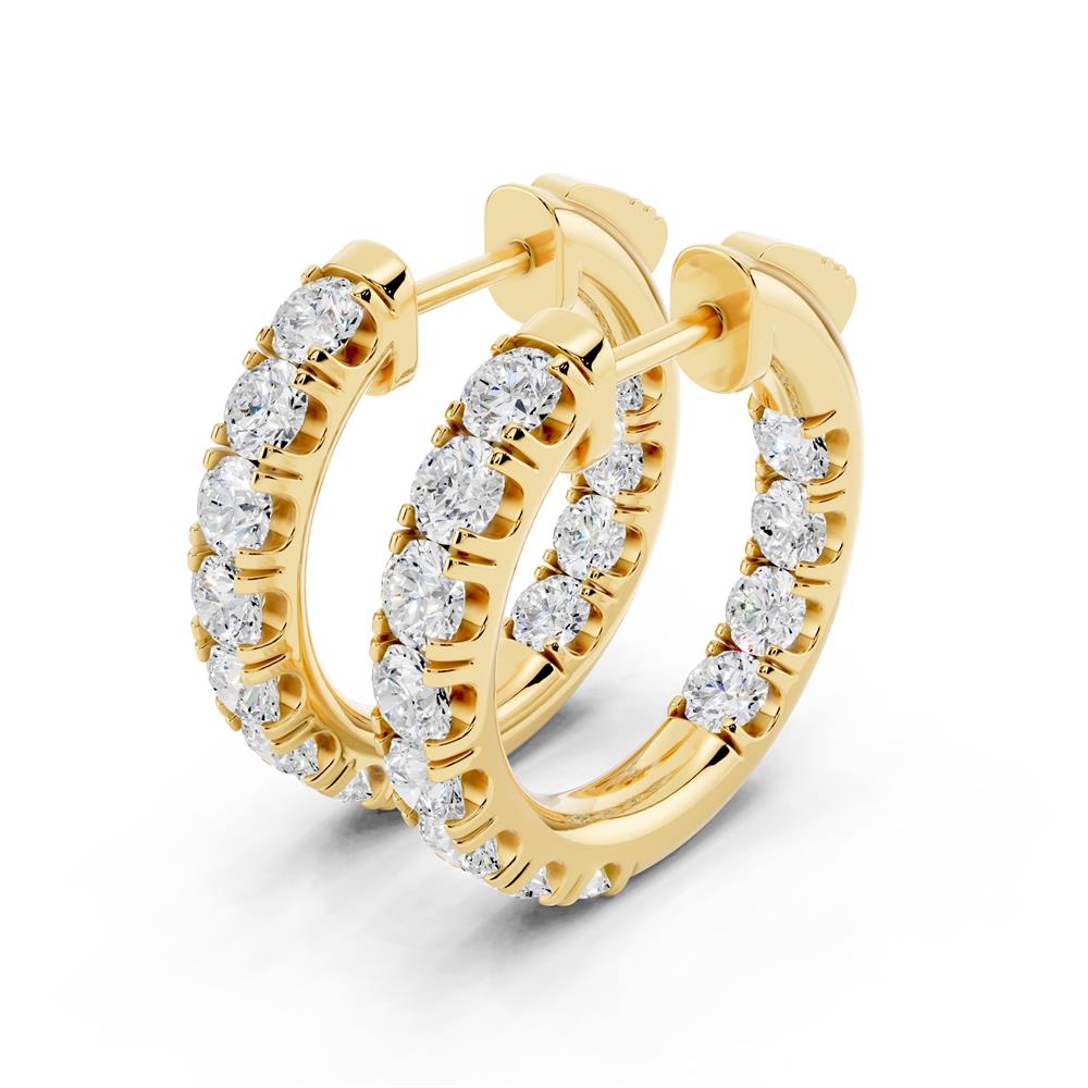 Lab-Grown Diamond Luxe Back Earrings - 14KT Yellow Gold