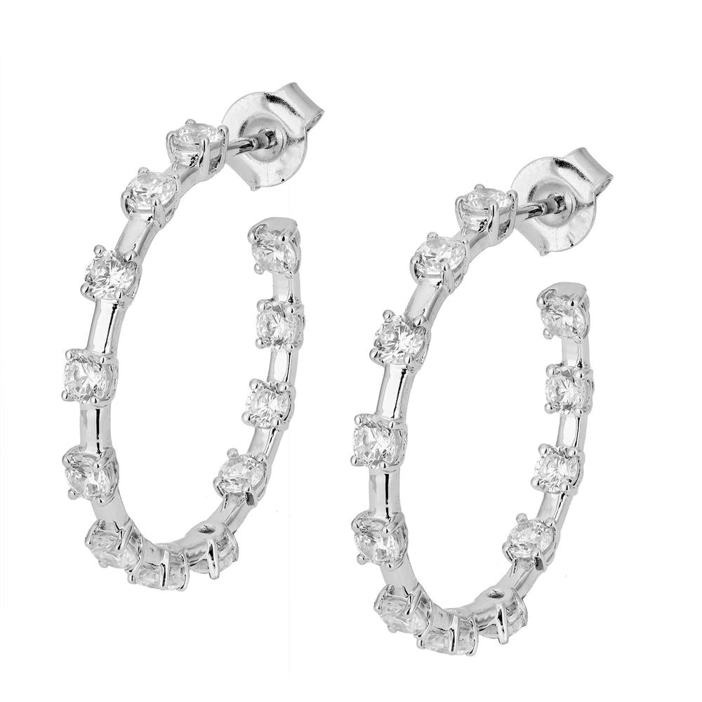 Lab-Grown Round Diamond Luxe Back Earrings - 14KT Yellow Gold
