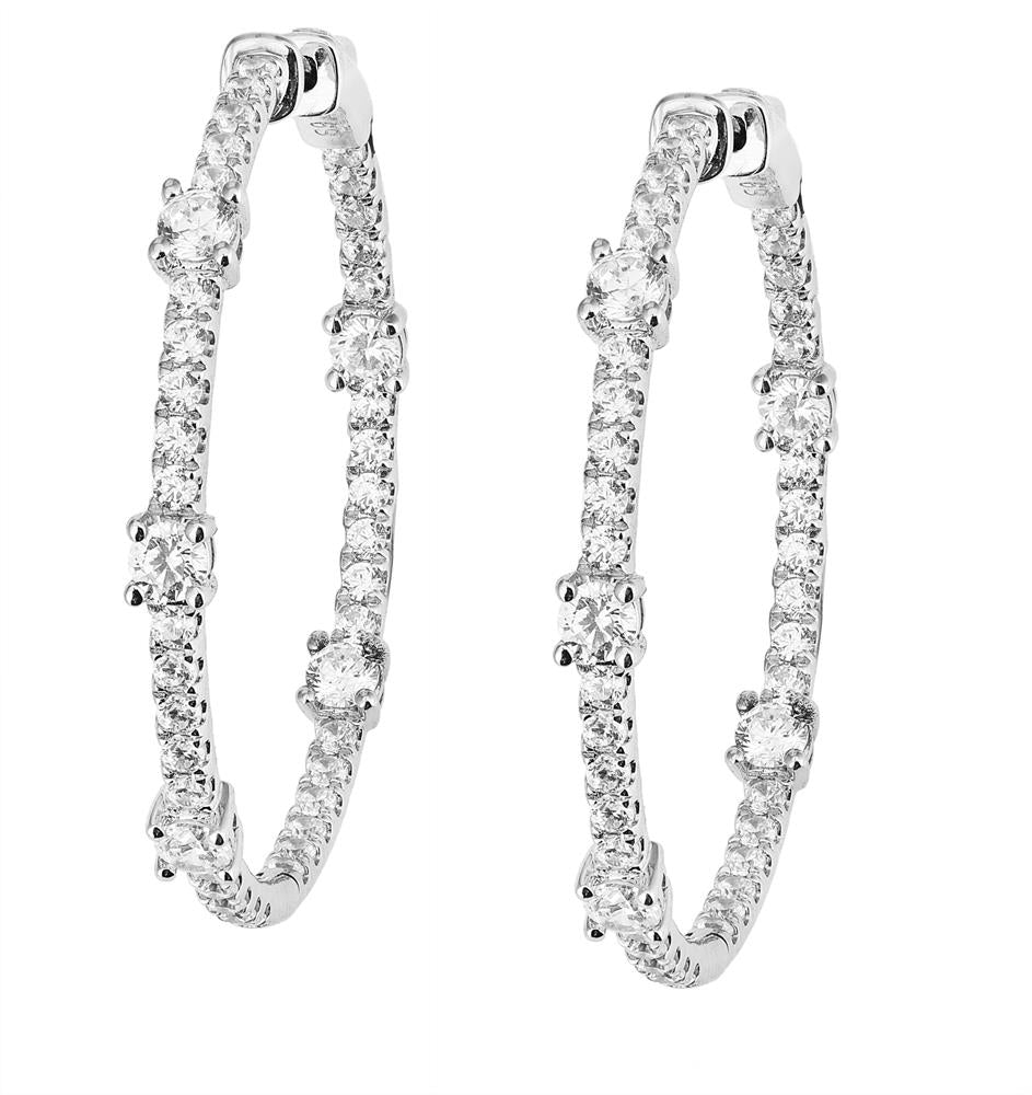 Lab-Grown Round Diamond Luxe Back Earrings - 14KT Yellow Gold
