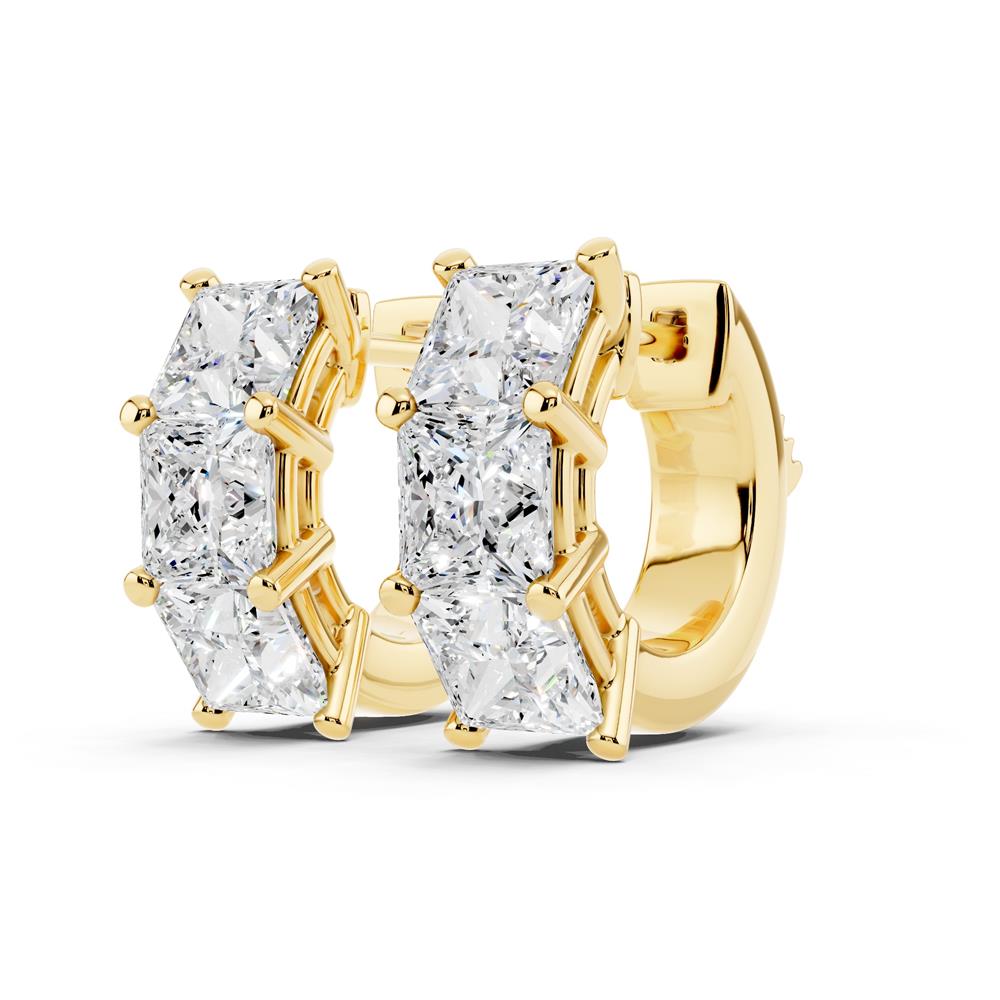 Princess Lab-Grown Diamond Luxe Back Earrings - 14KT Yellow Gold