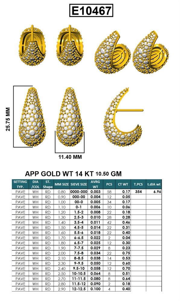 Lab-Grown Round Diamond Luxe Back Earrings - 14KT Yellow Gold