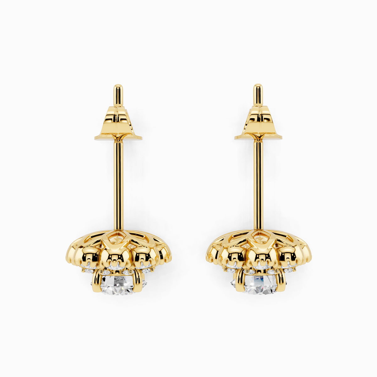 Bluet Round Cut Halo Earring