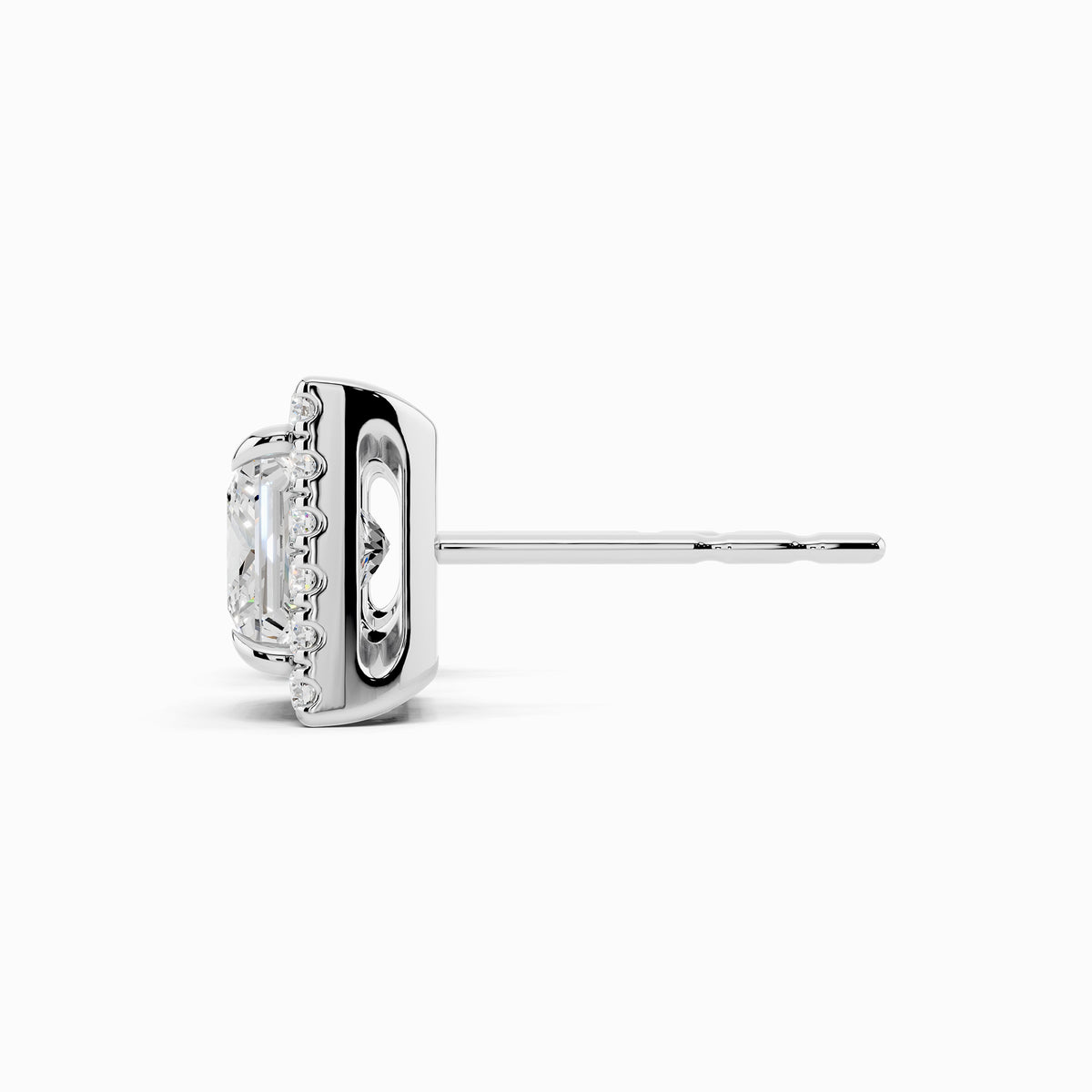 Eira Princess Cut Halo Earring