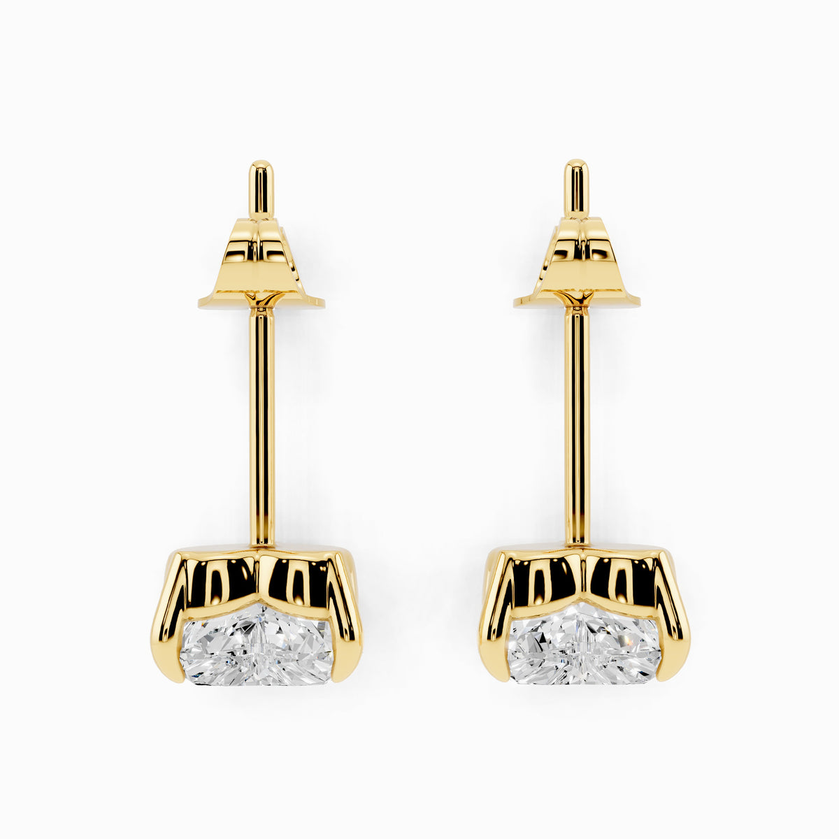 Rosy Heart Cut Stud Earring