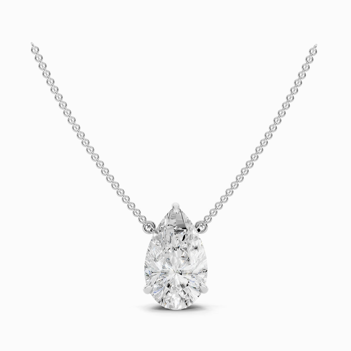 Petunia Pear Cut Solitaire Pendant