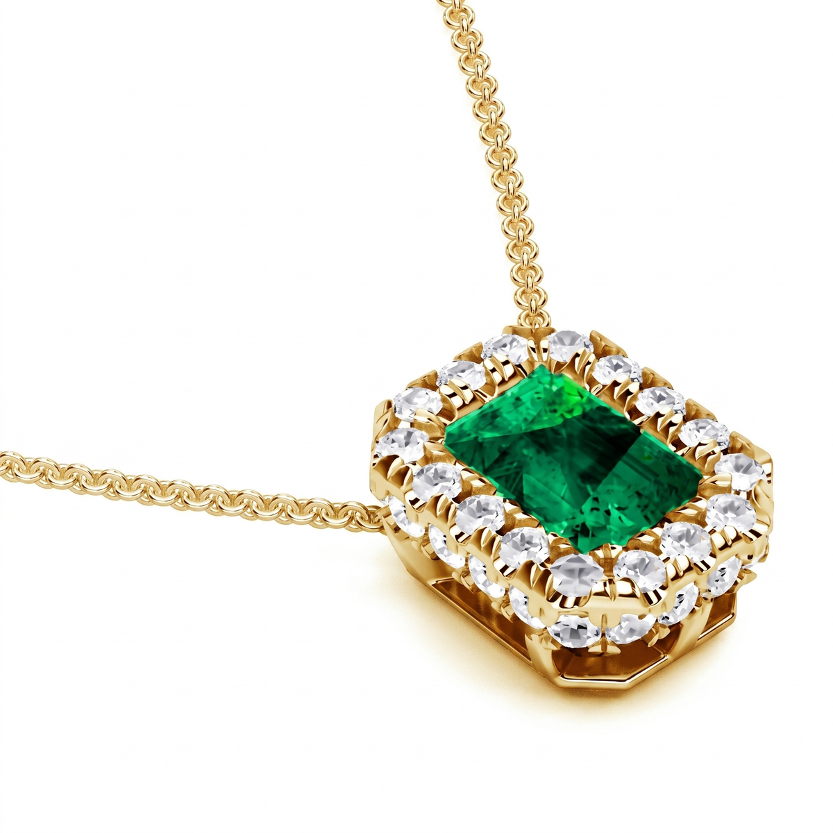 Verdant Aura Regal Pendant - Yellow Gold