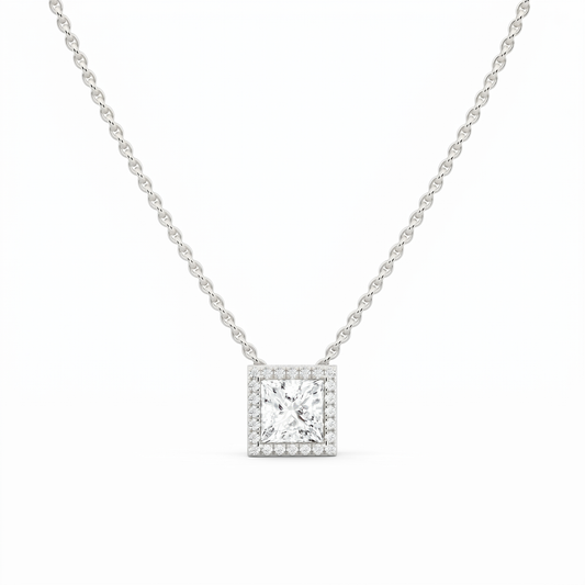 Prism Crown Pendant - White Gold