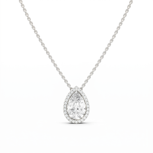 Diamond & Color Stone Pendant - White Gold