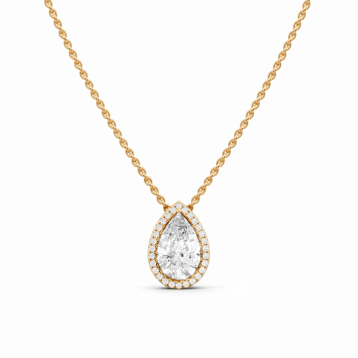 Diamond & Color Stone Pendant - Yellow Gold