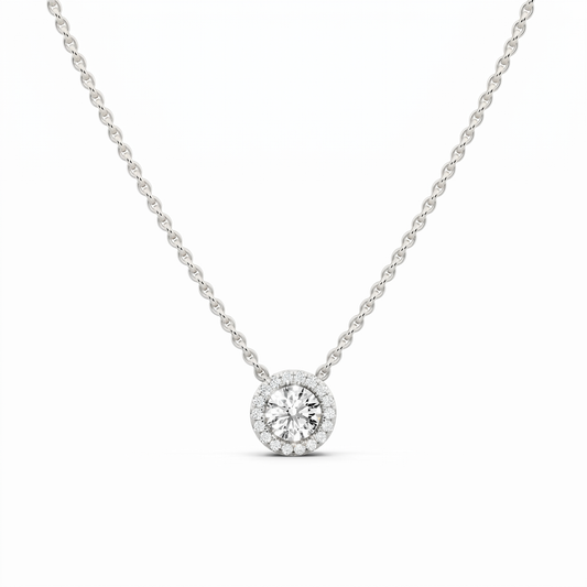 Classic Diamond Pendant - White Gold