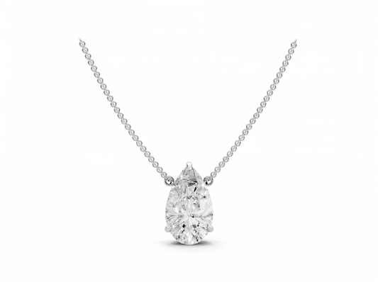 Moissanite Style Diamond Pendant p10347 - White Gold