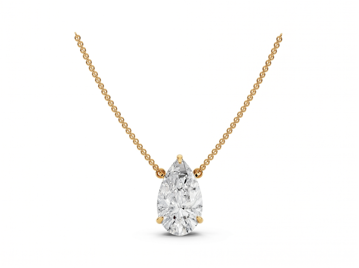 Moissanite Style Diamond Pendant p10347 - Yellow Gold