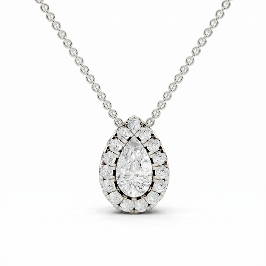 Moissanite Style Diamond Pendant p10335 - White Gold