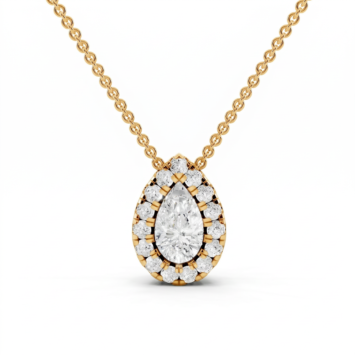 Moissanite Style Diamond Pendant p10335 - Yellow Gold