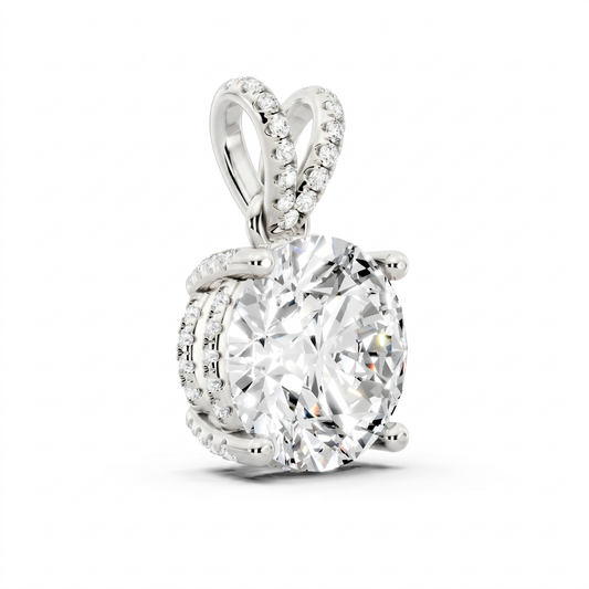Moissanite Style Diamond Pendant p10272 - White Gold